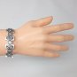 Tribal Print Silver Tone Stretch Bracelet (Squared Cross)