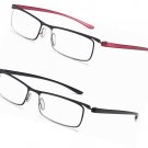 Reading Glasses 2 Pack TR90 Temple Metal Full Frame Rectangle Stainless Steel