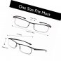 Reading Glasses 2 Pack TR90 Temple Metal Full Frame Rectangle Stainless Steel