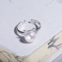 S.Leaf Cat Ear Ring White Pearl Cat Ring S925 Sterling Silver Open Ring