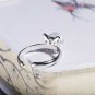 S.Leaf Cat Ear Ring White Pearl Cat Ring S925 Sterling Silver Open Ring