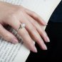S.Leaf Cat Ear Ring White Pearl Cat Ring S925 Sterling Silver Open Ring
