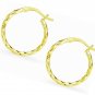 Sterling Silver High Polished Round Twist Click-Top Hoop Earrings