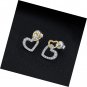 925 Sterling Silver Infinity Love CZ Pave Cubic Zirconia Two Hearts Stud Earring