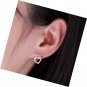 925 Sterling Silver Infinity Love CZ Pave Cubic Zirconia Two Hearts Stud Earring
