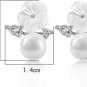 925 Sterling Silver Stud Earrings With Crystal Zircon And AAA Pearls Ear Studs