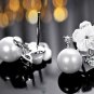 925 Sterling Silver Stud Earrings With Crystal Zircon And AAA Pearls Ear Studs