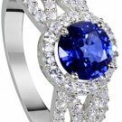 Vivid Jewelry Premium Grade Created Sapphire Artisan Eangagement 925 Sterling