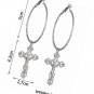 Big Hoop Cross Dangle Earrings Women Punk Vintage Hollow Baroque Gold Silver