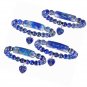 Healing Stone Bracelets 8mm Beads Chakra Crystal Energy Heart Charm Handmade
