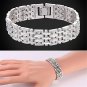 U7 Men Platinum Plated Link Bracelet Classic Curving Wrist Chain Solid Bangle
