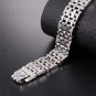 U7 Men Platinum Plated Link Bracelet Classic Curving Wrist Chain Solid Bangle