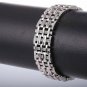U7 Men Platinum Plated Link Bracelet Classic Curving Wrist Chain Solid Bangle