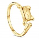 SHEGRACE Women's 925 Sterling Silver Rings, Cute Cat Design Opening Finger Ring