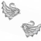 Swan Hypoallergenic Cluster Stud Earrings Cubic Zirconia Sterling Silver