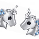 925 Sterling Silver Cute CZ Unicorn Stud Earrings Gift for Women Teens