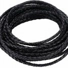 Boruo Brand 3mm Round Folded Bolo PU Braided Leather Cord For Necklace Bracelet