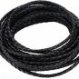 Boruo Brand 3mm Round Folded Bolo PU Braided Leather Cord For Necklace Bracelet