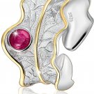Lotus Fun S925 Sterling Silver Rings Natural Adjustable Leaf Ring Handmade For