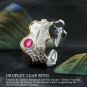 Lotus Fun S925 Sterling Silver Rings Natural Adjustable Leaf Ring Handmade For