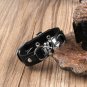 EVBEA Skulls Braid Leather Bracelet Gothic Cool Black Skull Head Wrap Cuff