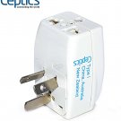 Ceptics 3 Outlet Travel Adapter Plug Type I For Australia, New Zealand