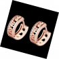 Hoops Rose Gold Plated Rhinestone Inlay Zirconia Hoop Earrings Christmas Gift