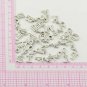 Lobster Clasp Clip On Initial Charms Dangle Cubic Zirconia Letter M, White Gold