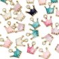 Dandan DIY 30pcs Mini Multi-Colors Colorful Alloy Crown Pendant For Necklace