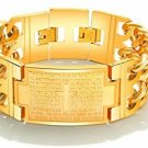 INSEA Vintage Stainless Steel Cross Bible Lords Prayer Religious Link Wrist