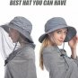 UShake Mosquito Head Net Hat, Safari Hat Sun Hat Bucket Hat With Hidden Net Bug