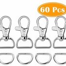 Paxcoo 60Pcs Key Chain Hooks With D Rings For Lanyard And Sewing Projects