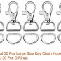 Paxcoo 60Pcs Key Chain Hooks With D Rings For Lanyard And Sewing Projects