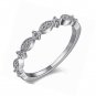 2PCS 18K White Gold Plated Princess Triple CZ Engagement Wedding Band Set