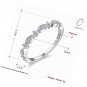 2PCS 18K White Gold Plated Princess Triple CZ Engagement Wedding Band Set
