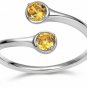 Wrap Adjustable 925 Sterling Silver Topaz Cubic Zirconia November Birthstone
