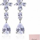 OVLIST Teardrop Bridal Dangle Earrings - Women's Austrian Crystal Dazzling Tear