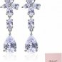 OVLIST Teardrop Bridal Dangle Earrings - Women's Austrian Crystal Dazzling Tear
