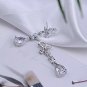 OVLIST Teardrop Bridal Dangle Earrings - Women's Austrian Crystal Dazzling Tear