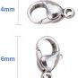 MINI-FACTORY 100pcs Grade A 304 Stainless Steel Silver Lobster Claw Clasps For