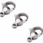 MINI-FACTORY 100pcs Grade A 304 Stainless Steel Silver Lobster Claw Clasps For