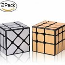 Roxenda Speed Cube Set, Magic Cube Set Of Gold Mirror S Cube And Silver Cube,