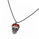Skull Cool Earrings Vintage Colors Enamel Pattern Costume  Stud Resin  Jewelry
