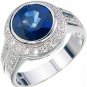 Created Blue Sapphire Ring (2 CT) In Size 9