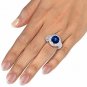 Created Blue Sapphire Ring (2 CT) In Size 9