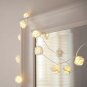 Echosari [Updated Version] Battery Operated 15 Ft 30 LED White Rose Flower With