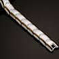 MP Rainbow MP 9mm White Ceramic Medical Care 2 Gold Line Hematite Bracelet For
