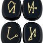 Rockcloud Healing Crystal 4pcs Engraved Angel Symbol Palm Stones Reiki Agate