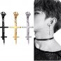 4EAELove Cross Punk Stud Earrings Stainless Steel Hoop Hand Huggie Dangle 1 PC