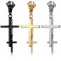 4EAELove Cross Punk Stud Earrings Stainless Steel Hoop Hand Huggie Dangle 1 PC